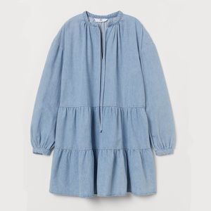 H&M tiered denim dress